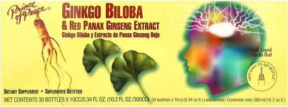Prince of Peace Ginkgo Biloba & Red Panax Ginseng Extract, 30 Bottles, 0.34 fl oz Each