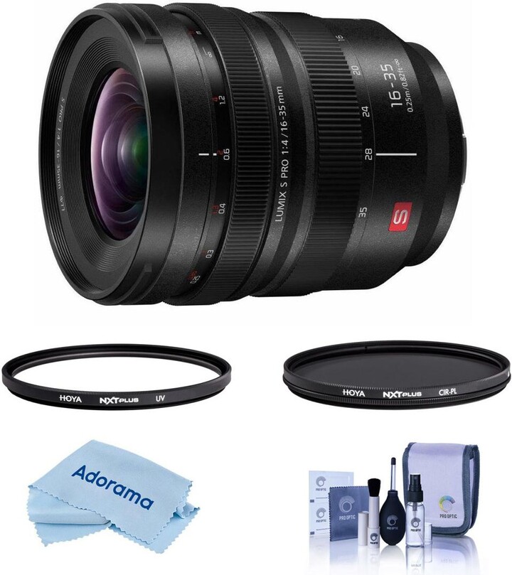 Panasonic Lumix S Pro 16-35mm f/4 Lens for L Mount, Bundle with Hoya Nxt Plus 77mm Uv+Cpl Filter Kit, Cleaning Kit, Cleaning Cloth
