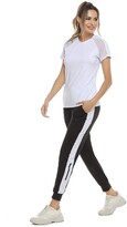 Thumbnail for your product : Aibrou Women Tracksuit Short Sleeve Blouse and Pant 2 Piece Outfits Fashion Sportwear Joggers Twinset (White S)