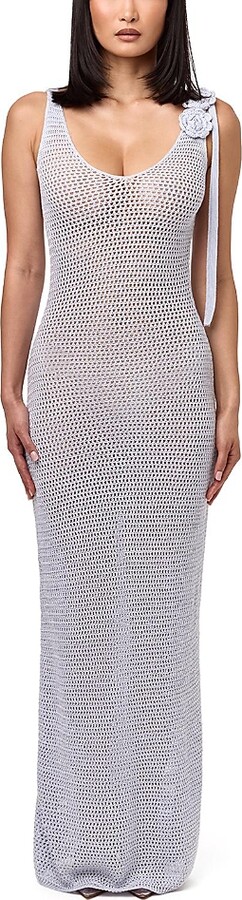 Naked Wardrobe Crochet Floral Maxi Dress