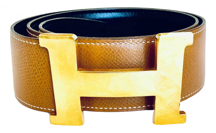 HermAs H Camel Leather Belts - ShopStyle
