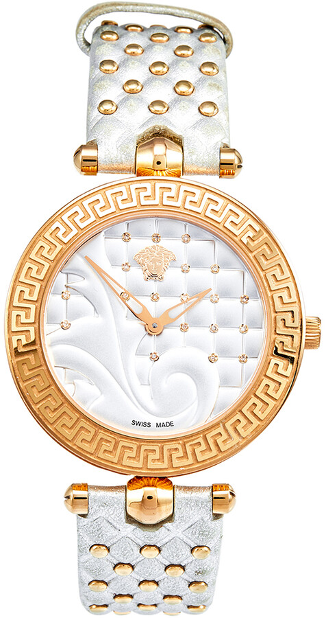 Versace Silver Rose Gold Plated Stainless Steel Vanitas VK7 Women's  Wristwatch 40 mm - ShopStyle Watches