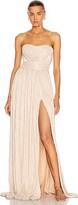 Thumbnail for your product : SIMKHAI Rory Strapless Cross Front Gown in Neutral