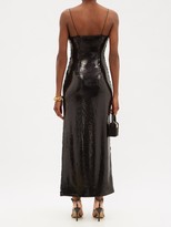 Thumbnail for your product : Balmain Rouleaux-strap Sequinned Slip Dress - Black