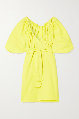 Mara Hoffman + Net Sustain Coletta Organic Cotton And Linen-blend Mini Wrap Dress
