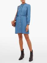 Thumbnail for your product : A.P.C. Hoshi Ruffled Chambray Mini Dress - Womens - Denim