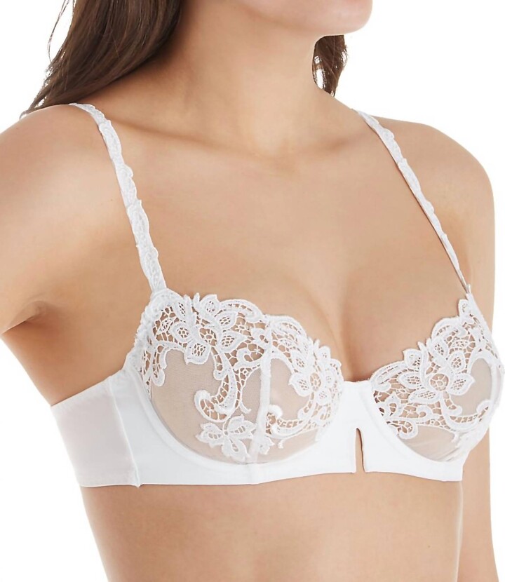 Simone Perele Saga Embroidered Demi Cup Bra In White