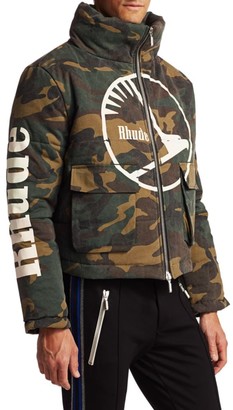 Rhude Collage Camouflage Puffer Coat
