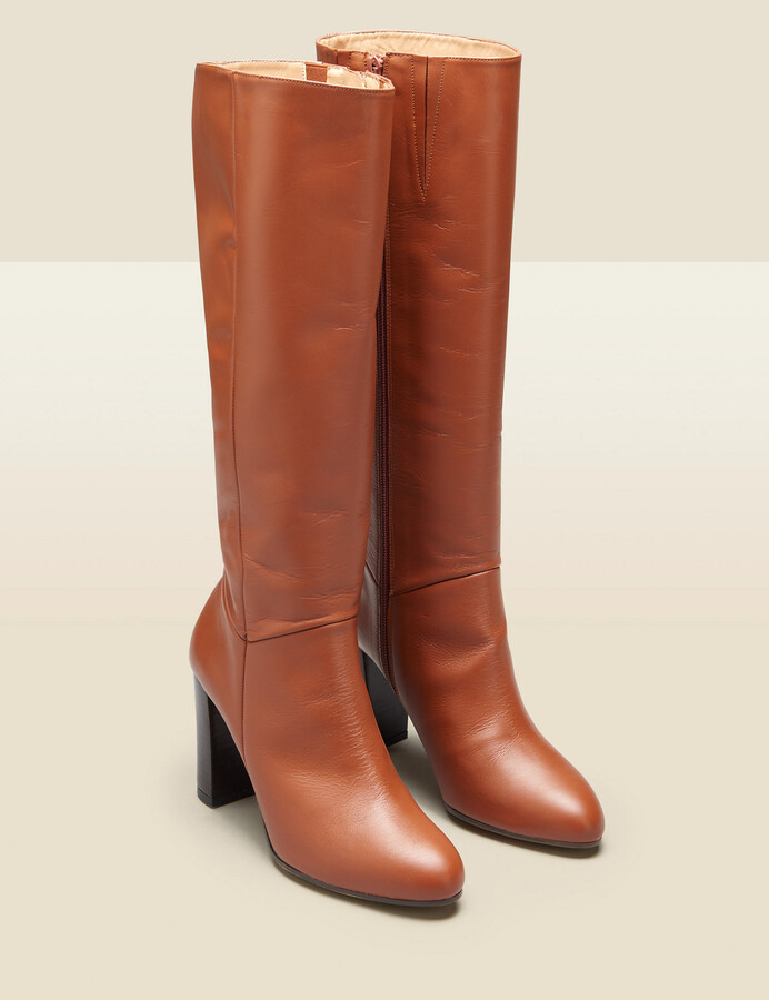 Tan Leather Boots Women Heel | Shop the world's largest collection of  fashion | ShopStyle UK