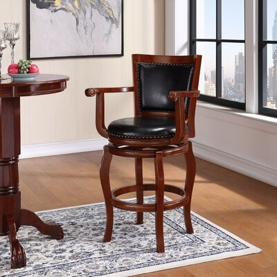 Swivel Bar Stool Upholstery Cherry, Darby Home Co Counter Stools