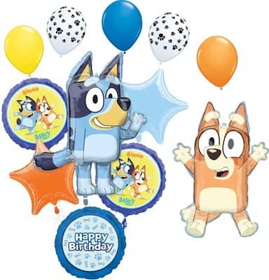 Bluey Birthday 12-Piece Foil Balloon Bouquet By Anagram