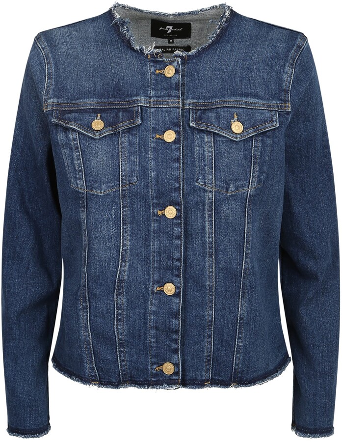 no collar jean jacket