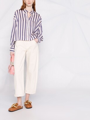 Etoile Isabel Marant High-Low Hem Pinstriped Shirt