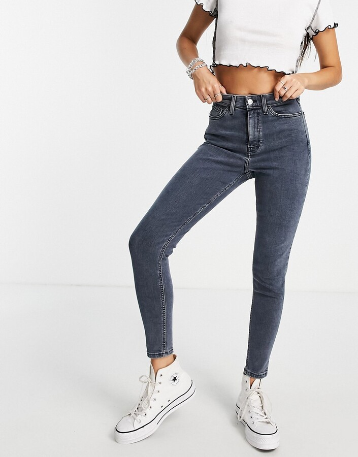 Topshop Jamie jeans in gray ShopStyle