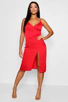 Thumbnail for your product : boohoo Satin Slip Wrap Detail Dress