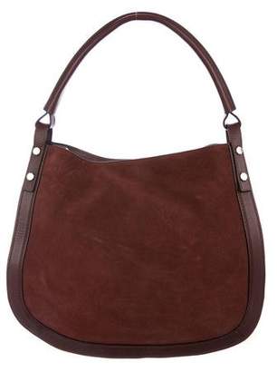 Louise et Cie Leather-Trimmed Suede Hobo