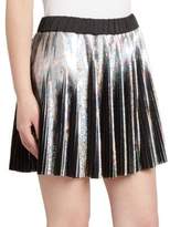 Thumbnail for your product : Balmain Holographic Pleated Mini Skirt