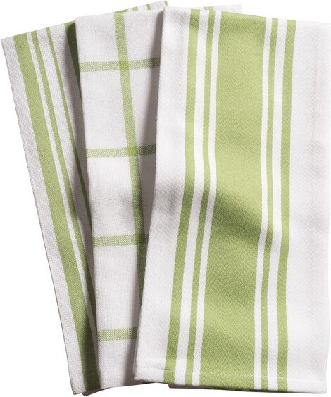 KAF Home Set of 4 Centerband and Waffle Kitchen Towels, 18x28