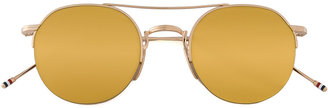 Thom Browne mirrored sunglasses - men - Titanium/12kt Gold/Enamel - 49