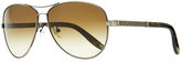 Thumbnail for your product : Bottega Veneta Metal Aviator Sunglasses with Intrecciato, Silvertone