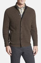 Thumbnail for your product : John W. Nordstrom Cashmere Sweater with Leather Trim