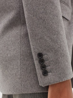 Saint Laurent Double-breasted Virgin Wool And Cashmere Blazer - Grey