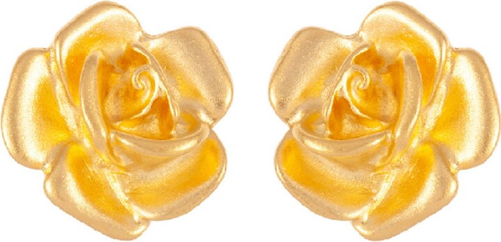 Susan Caplan Vintage 1990s Vintage Rose Earrings