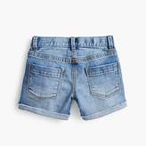 Thumbnail for your product : J.Crew Girls' denim short with embroidered fruits