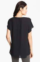 Thumbnail for your product : Pleione Scoop Neck Short Sleeve Blouse