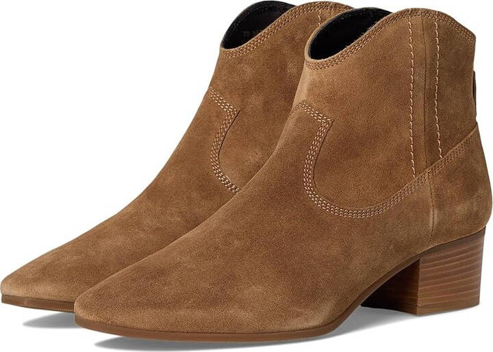 SAS Dylan Back Zip Ankle Bootie Women's Boots Sand Suede : 9.5 M - Medium (B), Leather