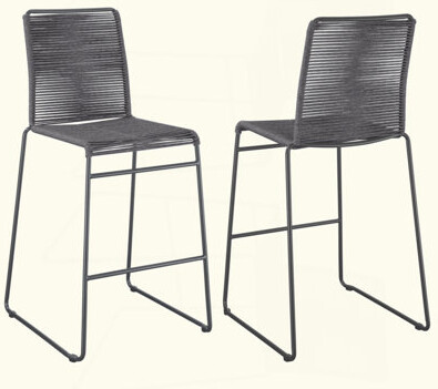 Orren Ellis Jerome Charcoal Metal Bar Chair (Set Of 2)