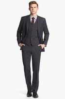 Thumbnail for your product : John Varvatos Trim Fit Three-Piece Wool Suit