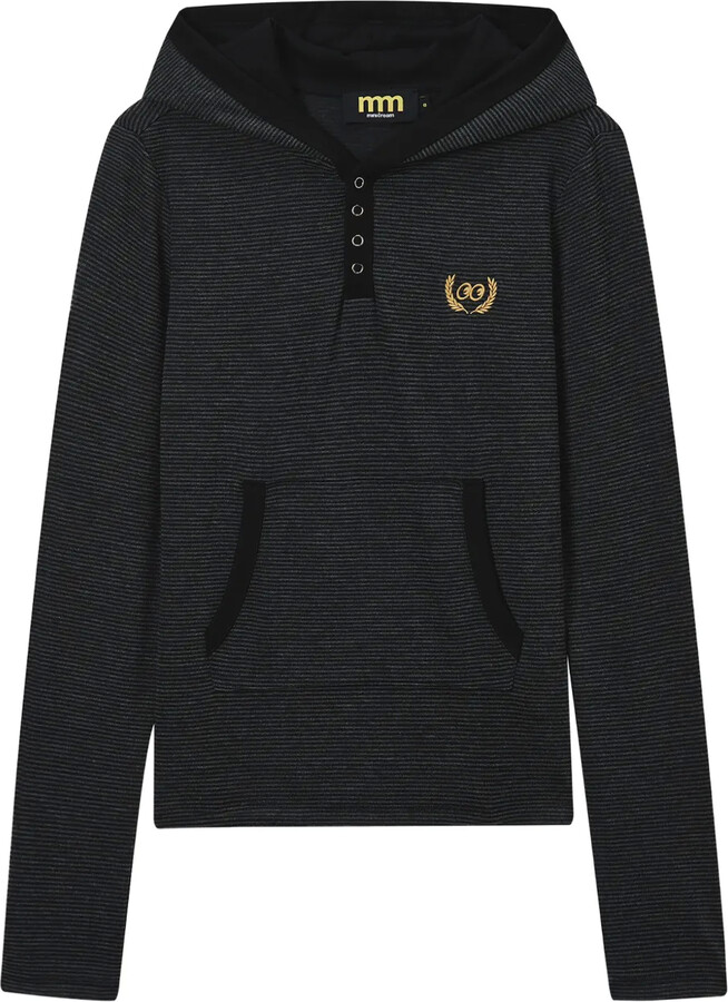 Mini Cream Logo-Detail Hoodie