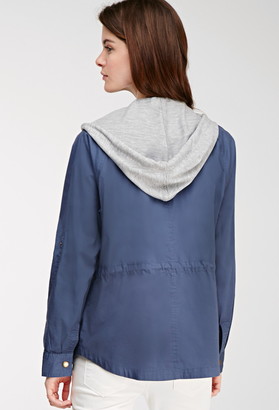 Forever 21 Contemporary Hooded Utility Jacket