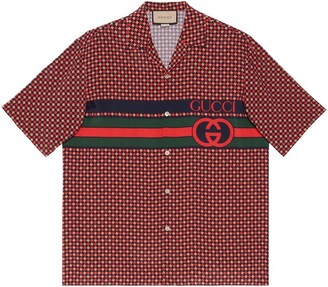 Gucci | Men Maxi GG Wool Shirt Red/Blue 48