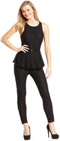 Thumbnail for your product : Kensie Jumpsuit, Sleeveless High-Neck Lace Peplum