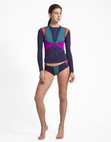 Thumbnail for your product : Cynthia Rowley Zip Front Color Block Rashguard