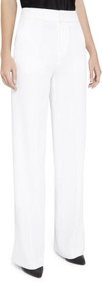 white high waisted trousers wide leg