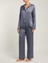 Thumbnail for your product : Derek Rose Brindisi 37 Silk Pyjamas - Womens - Blue Multi