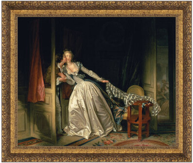 Vault W Artwork The Stolen Kiss, c. 1788 by Jean-Honore Fragonard Framed Painting Print