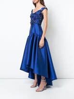 Thumbnail for your product : Marchesa Notte Floral-Embroidered Asymmetric Gown