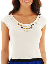 Thumbnail for your product : JCPenney Worthington Cap-Sleeve Embellished Top