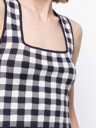 STAUD Gingham Knit Cropped Top