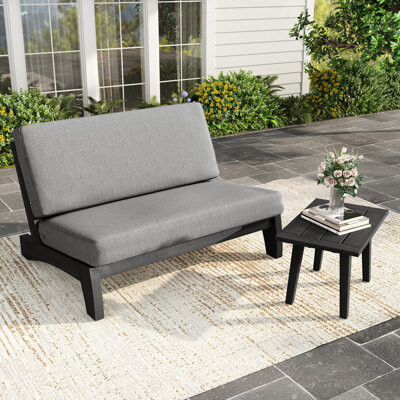 Ebern Designs Polett 2 Piece Solid Wood Sofa Seating Group with Cushions