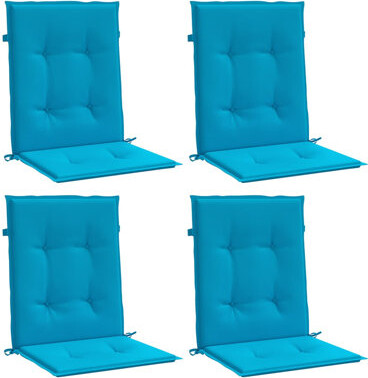 Patio Lowback Chair Cushions 4 Pcs Blue 39.4X19.7X1.2" Oxford Fabric