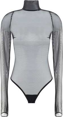 Nensi Dojaka High-Neck Semi-Sheer Bodysuit - ShopStyle