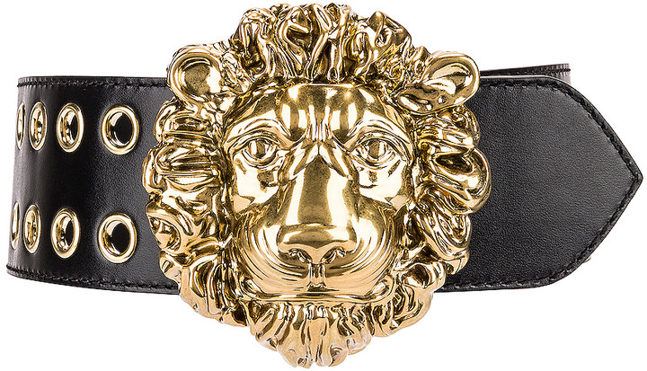 Gucci Leather Lion Belt in 1000 Nero | FWRD - ShopStyle