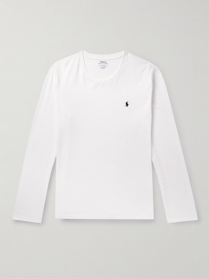 Polo Ralph Lauren Logo-Embroidered Cotton-Jersey Pyjama Top