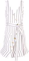 Thumbnail for your product : Derek Lam 10 Crosby Belted Asymmetrical Placket Pencil Striped Dress