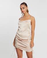 Thumbnail for your product : Missguided Strappy Satin Cowl Ruched Side Mini Dress